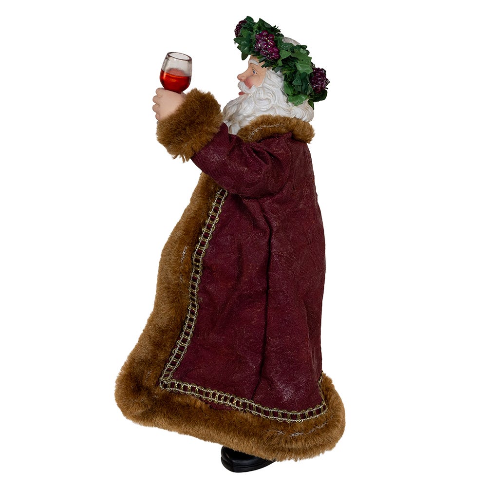Kurt Adler 10.5-Inch Fabriché Wine Santa